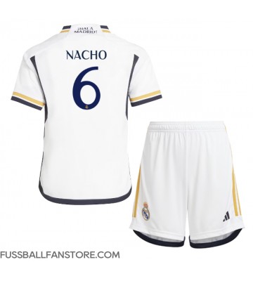 Real Madrid Nacho #6 Replik Heimtrikot Kinder 2023-24 Kurzarm (+ Kurze Hosen)